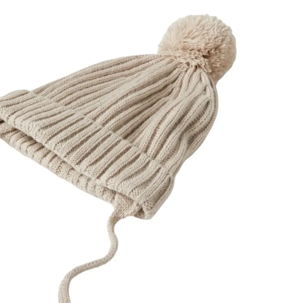 ZARA Kids | Sand | KNIT BEANIE WITH POMPOM